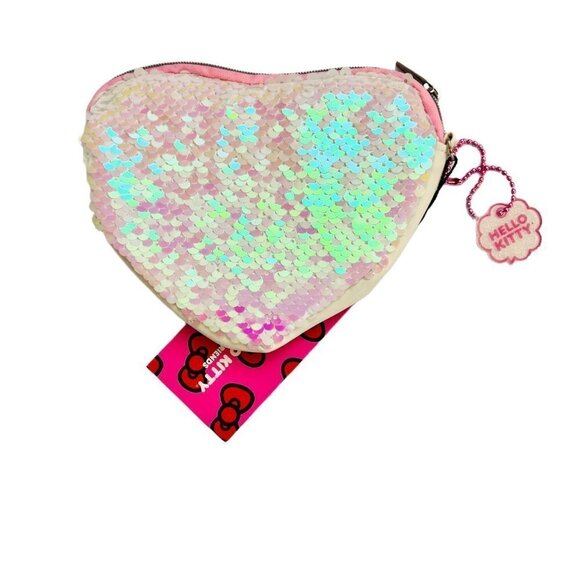 HELLO Kitty Sequin Heart Shape Cosmetic Bag - Picture 6 of 6